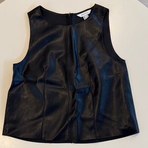 H&M Black Faux Leather Tank Top